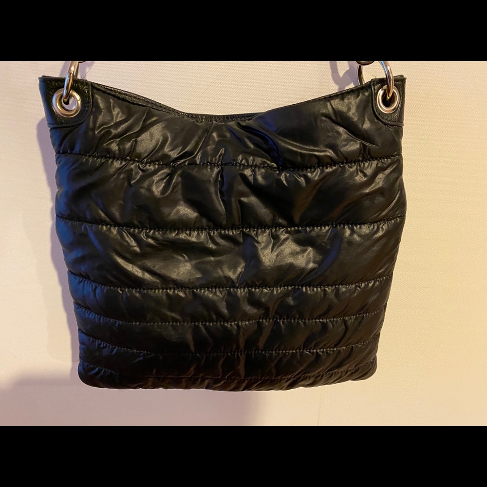 Brown black quilted crossbody